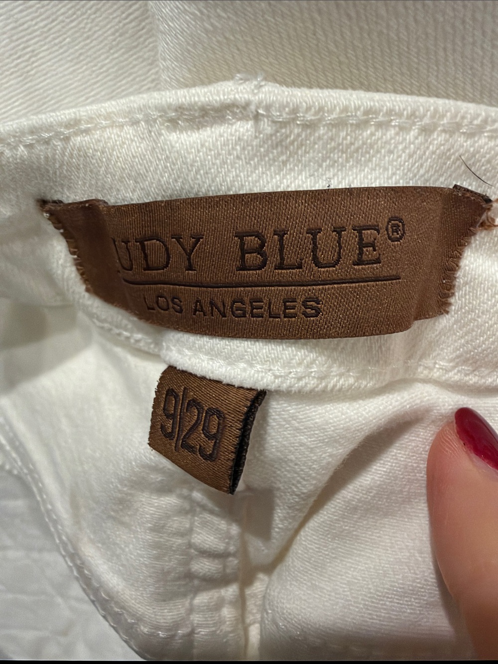 Judy Blue White Jeans with Brown Leather Brand Patch